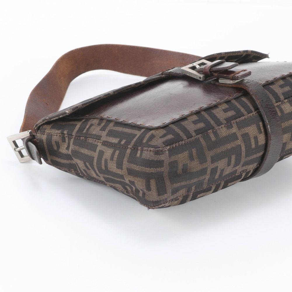 Fendi Zucca Mamma Bucket Leather Canvas Shoulder Bag — view 5