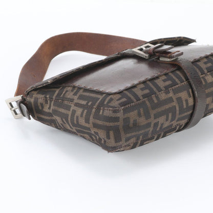 Fendi Zucca Mamma Bucket Leather Canvas Shoulder Bag — view 5