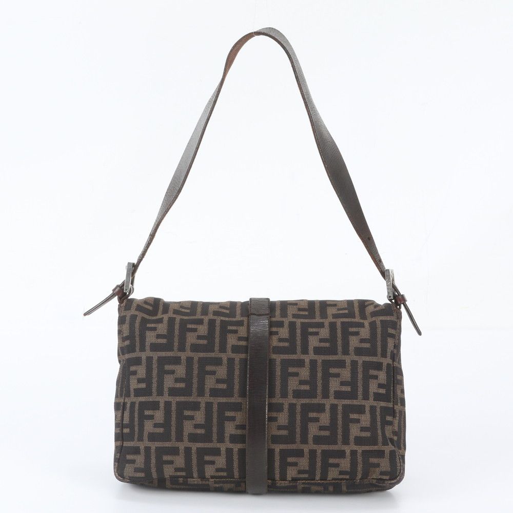 Fendi Zucca Mamma Bucket Leather Canvas Shoulder Bag — view 3