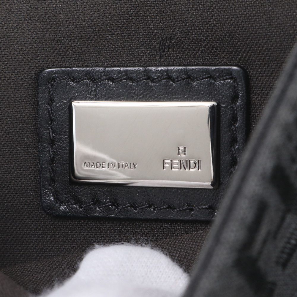 Fendi Zucchino Leather Mamma Bucket Shoulder Bag Crossbody Black — view 8