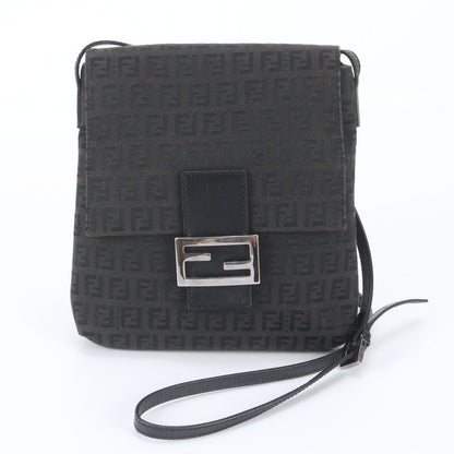 Fendi Zucchino Leather Mamma Bucket Shoulder Bag Crossbody Black