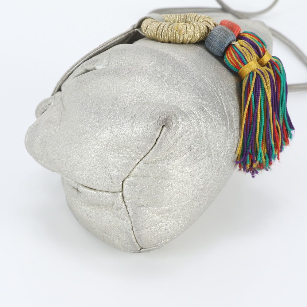 Loewe Multi Tassel Leather Shoulder Bag Crossbody Silver — view 5