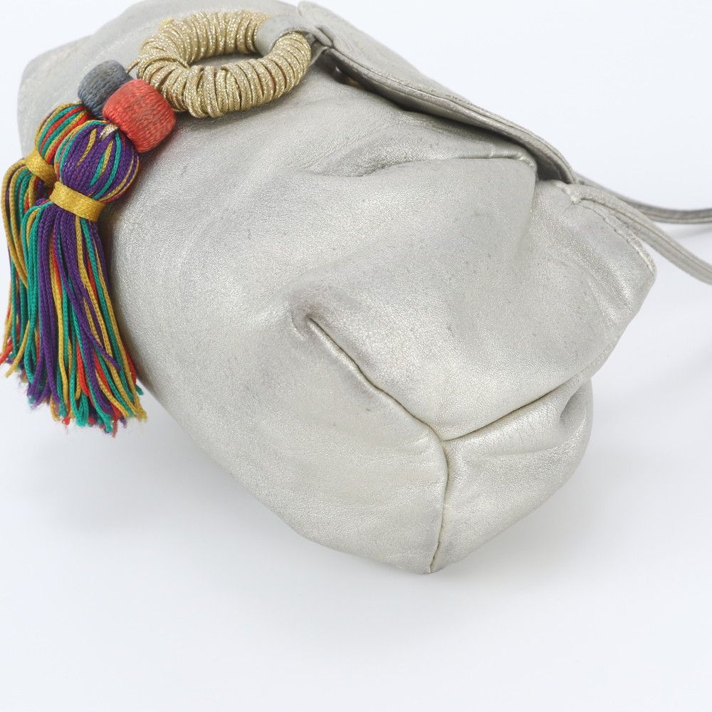 Loewe Multi Tassel Leather Shoulder Bag Crossbody Silver — view 4