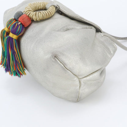 Loewe Multi Tassel Leather Shoulder Bag Crossbody Silver — view 4