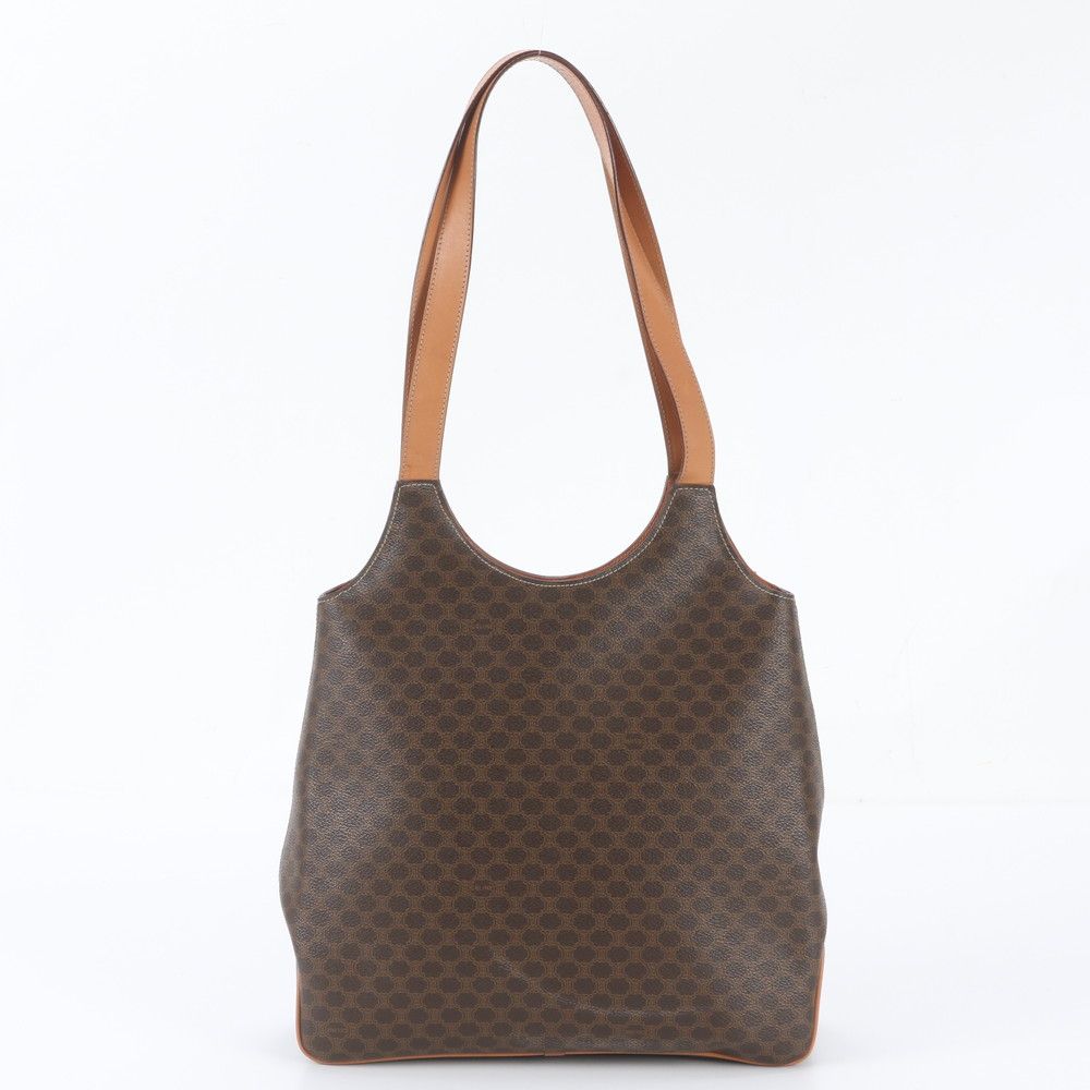 Celine Macadam Leather Tote Bag Shoulder Handle — view 3