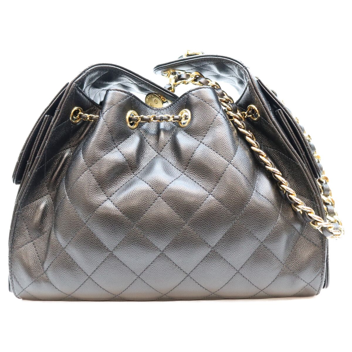 Chanel 25 Caviar Leather Black Small Handbag — view 3