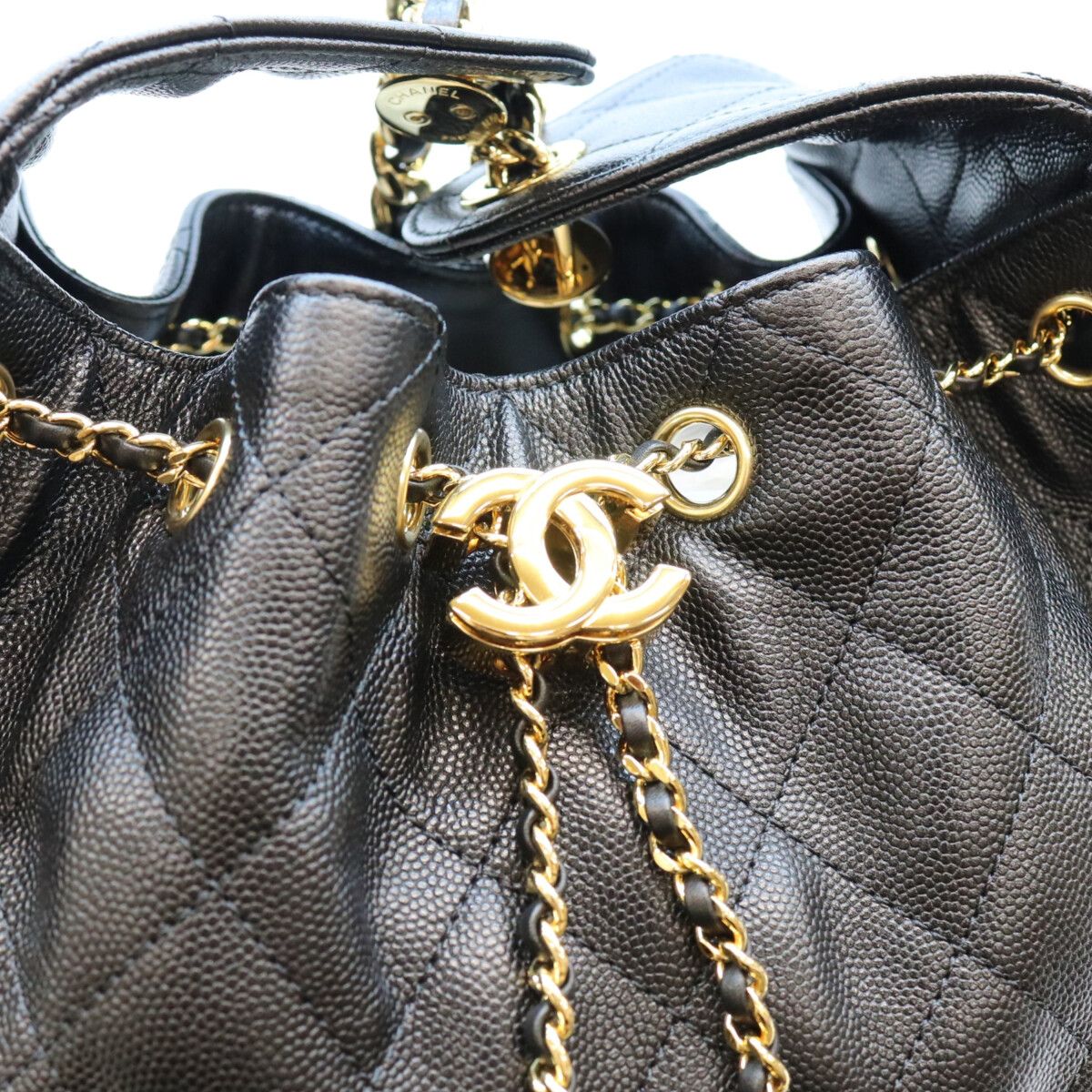 Chanel 25 Caviar Leather Black Small Handbag — view 6