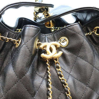 Chanel 25 Caviar Leather Black Small Handbag — view 6