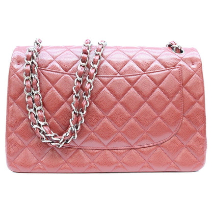 Chanel Bordeaux Burgundy Caviar Maxi Quilted 30 Silver Double Flap Shoulder Bag — view 3