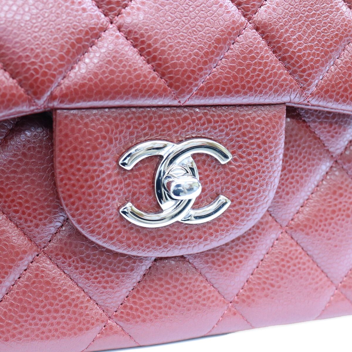 Chanel Bordeaux Burgundy Caviar Maxi Quilted 30 Silver Double Flap Shoulder Bag — view 6