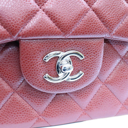 Chanel Bordeaux Burgundy Caviar Maxi Quilted 30 Silver Double Flap Shoulder Bag — view 6