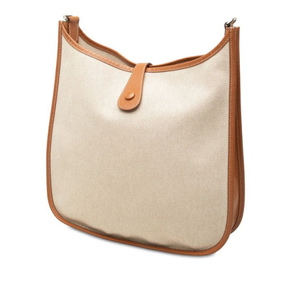 Hermes Evelyne GM Shoulder Bag Brown Beige Silver Toile — view 2