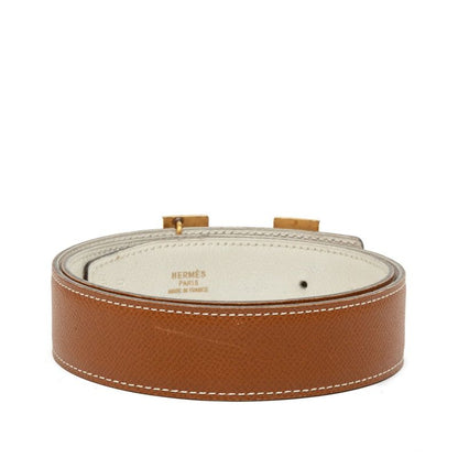 Hermes Constance H Belt Reversible 70 Brown White Gold Leather — view 3