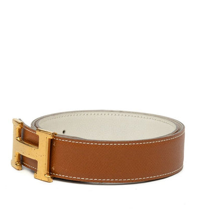 Hermes Constance H Belt Reversible 70 Brown White Gold Leather — view 2