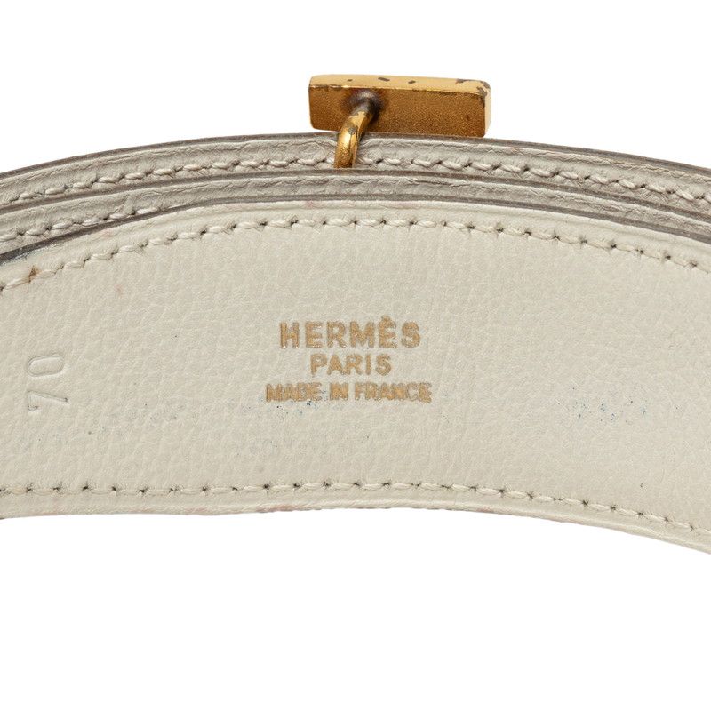 Hermes Constance H Belt Reversible 70 Brown White Gold Leather — view 5