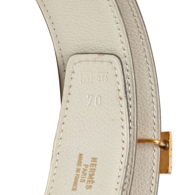 Hermes Constance H Belt Reversible 70 Brown White Gold Leather — view 6
