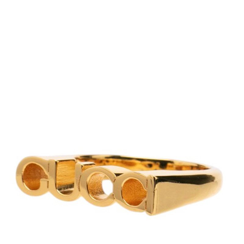 Gucci Logo Ring M Gold Plated — view 2