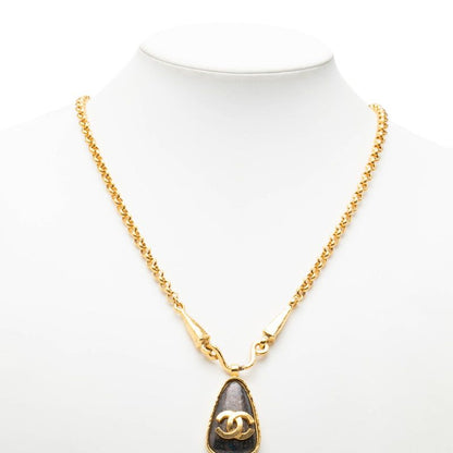 Chanel CC Logo Vintage Teardrop Pendant 97A Stamp Gold Plated — view 6