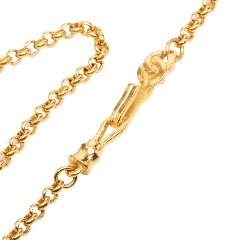 Chanel CC Logo Vintage Teardrop Pendant 97A Stamp Gold Plated — view 3