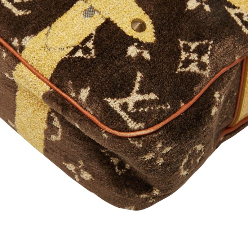 Louis Vuitton Monogram Trompeouille Pochette Accessoires Handbag Brown Velvet — view 4