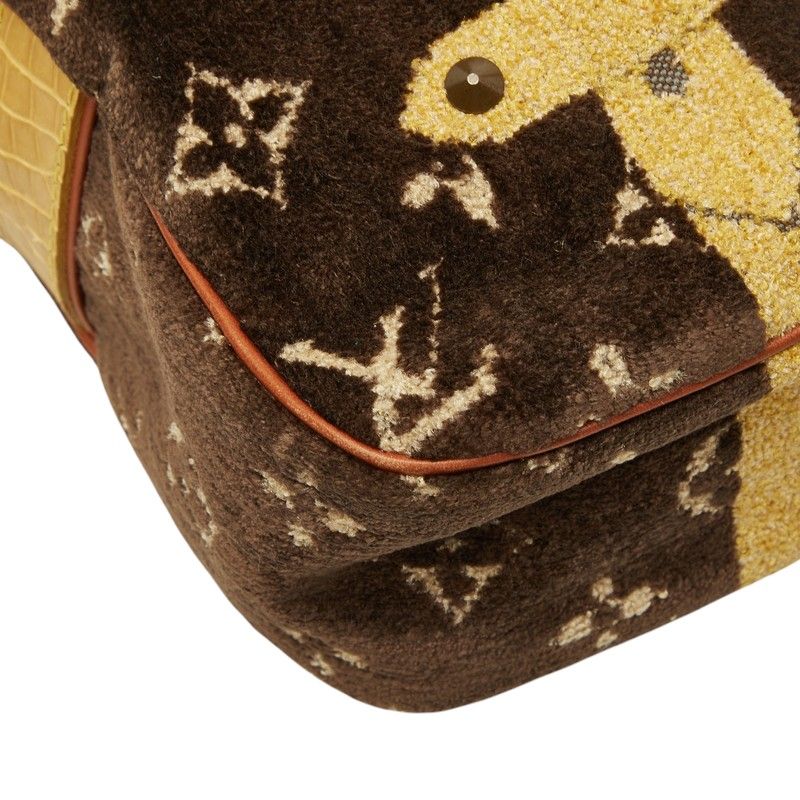 Louis Vuitton Monogram Trompeouille Pochette Accessoires Handbag Brown Velvet — view 5