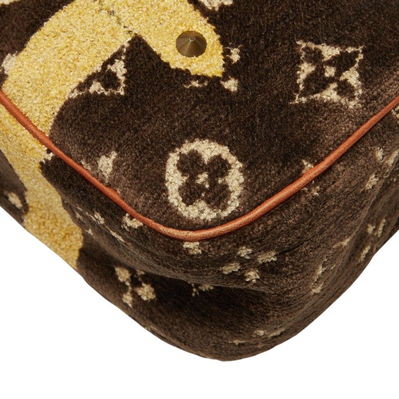 Louis Vuitton Monogram Trompeouille Pochette Accessoires Handbag Brown Velvet — view 6