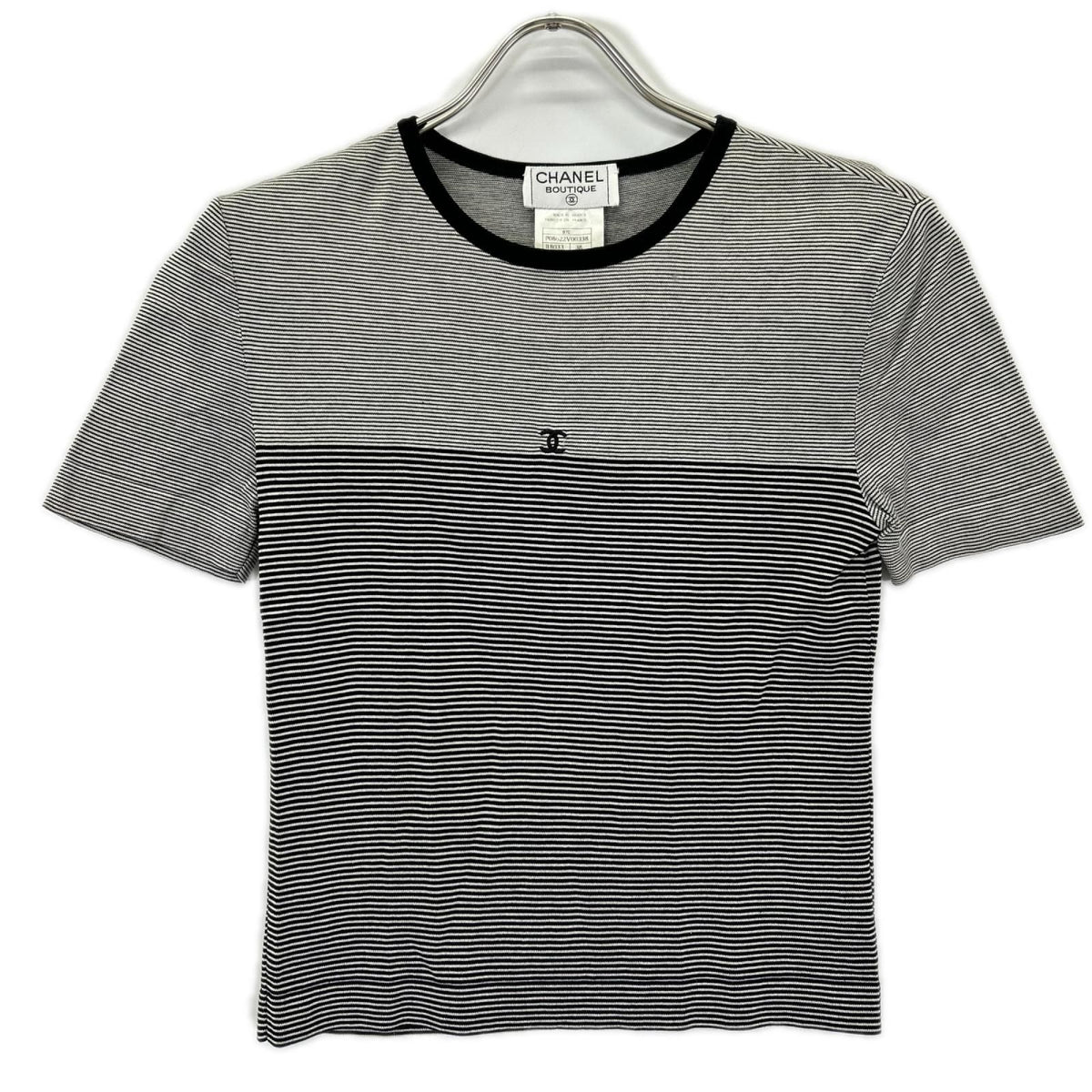 Chanel 97C CC Logo Border Short Sleeve T-Shirt 38