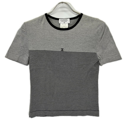 Chanel 97C CC Logo Border Short Sleeve T-Shirt 38