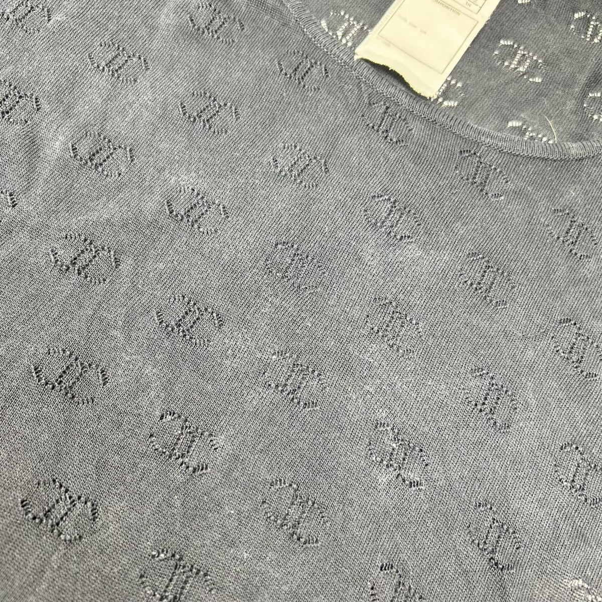Chanel 98P Black Openwork CC Logo Silk Knit Top T-Shirt Sweater 38 — view 7