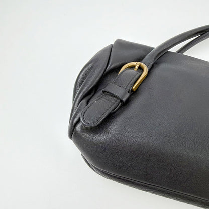 Miu Miu Flap Double Buckle Shoulder Bag Leather Black Gold Vintage — view 8