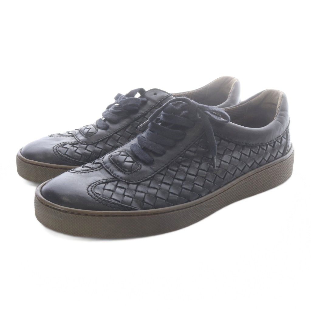 Bottega Veneta Sneakers Leather Braided Lace-up Black — view 2