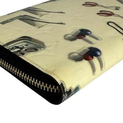 Louis Vuitton Nicolas Ghesquiere Line Zippy Patent Leather Black White Wallet — view 5