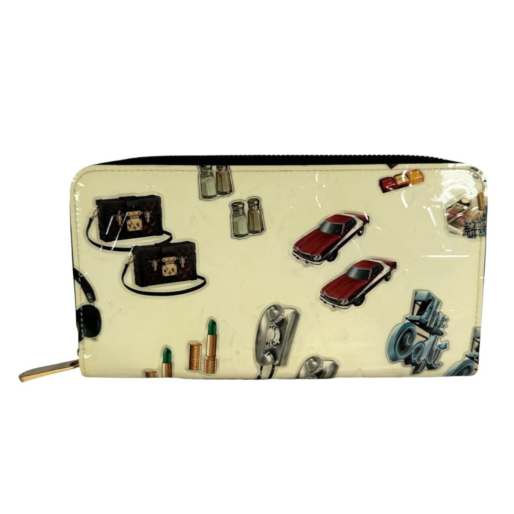 Louis Vuitton Nicolas Ghesquiere Line Zippy Patent Leather Black White Wallet — view 3