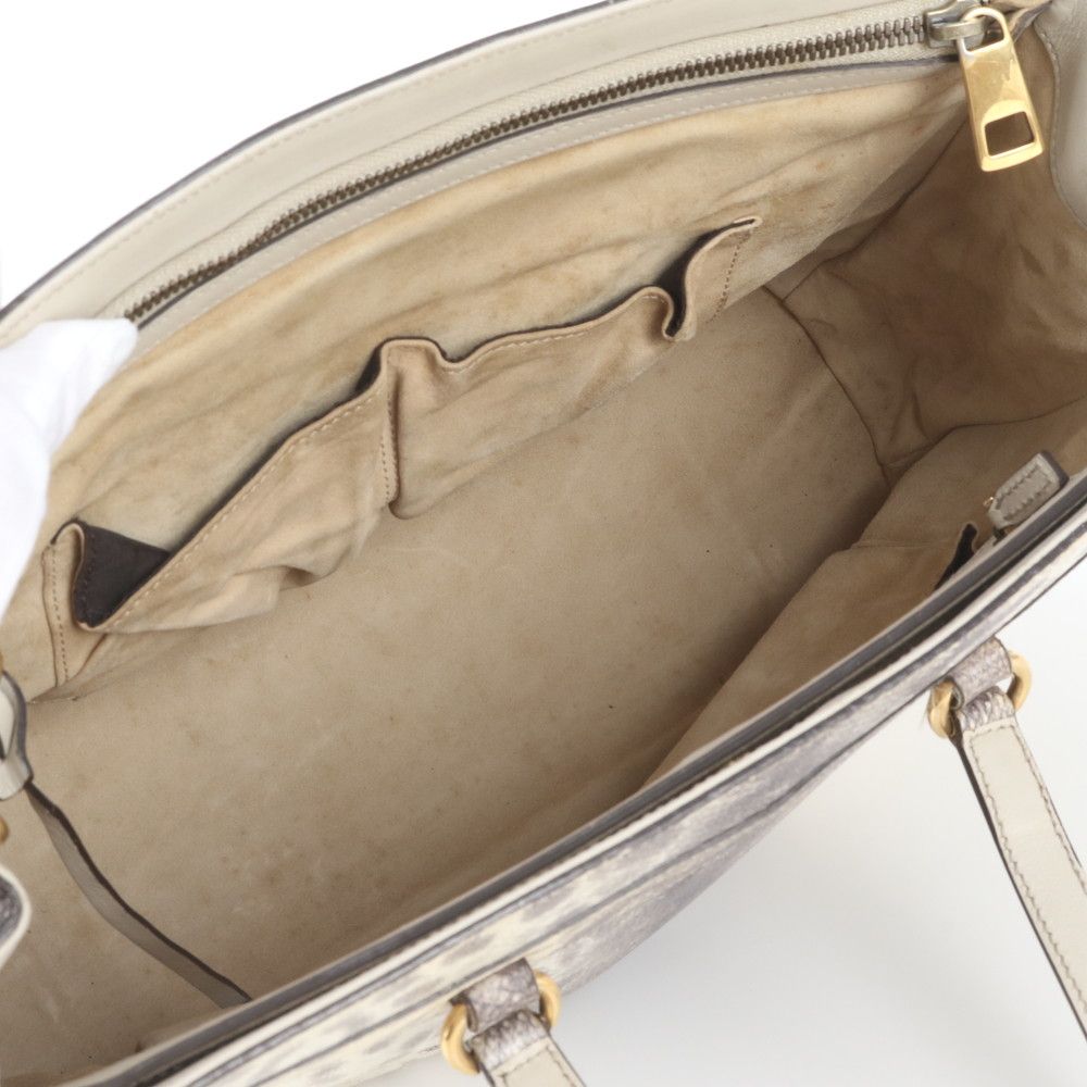 Gucci Horsebit Python Embossed Leather Tote Bag Shoulder — view 7