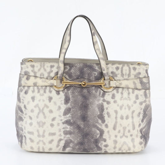 Gucci Horsebit Python Embossed Leather Tote Bag Shoulder