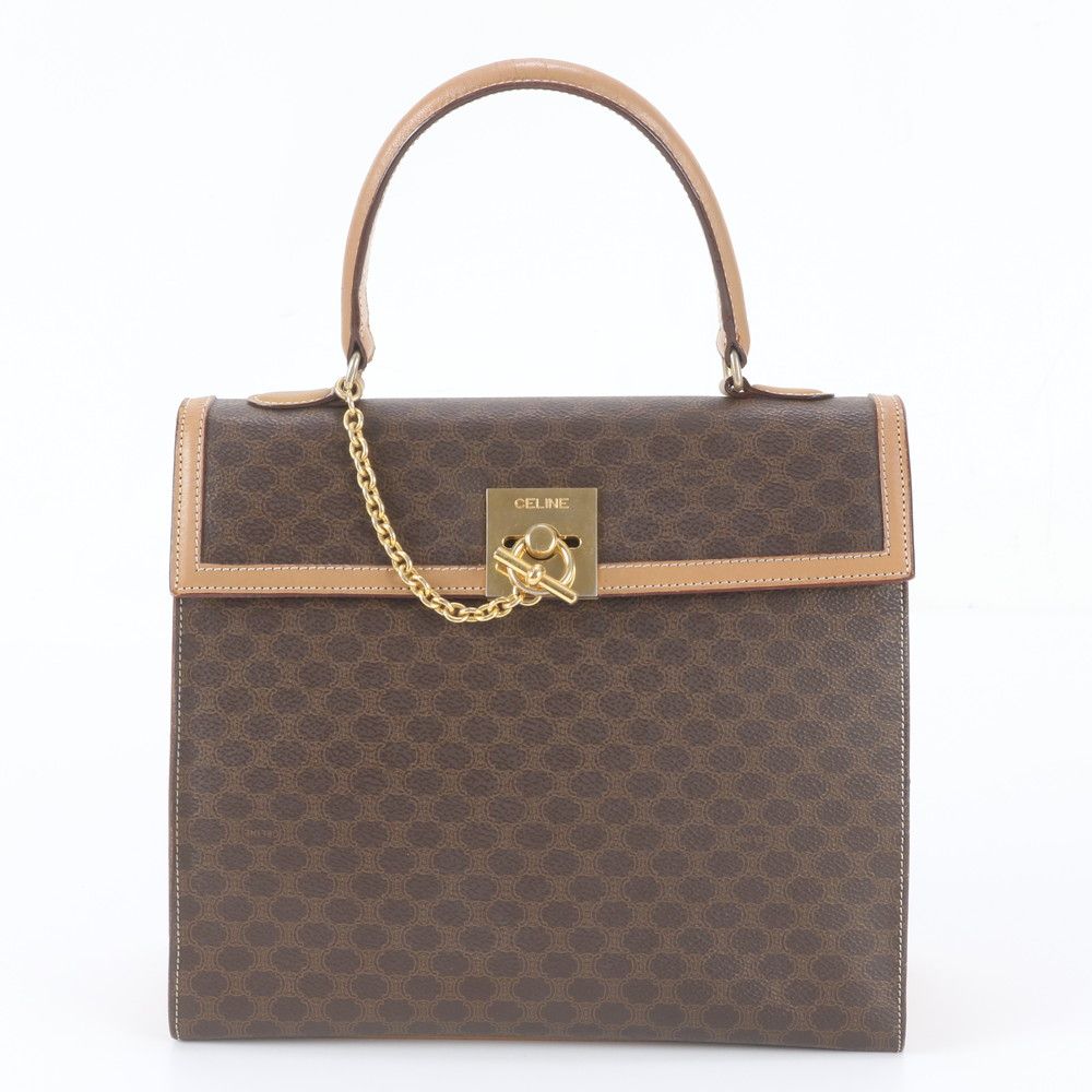 Celine Macadam 2 Leather Handbag Triomphe