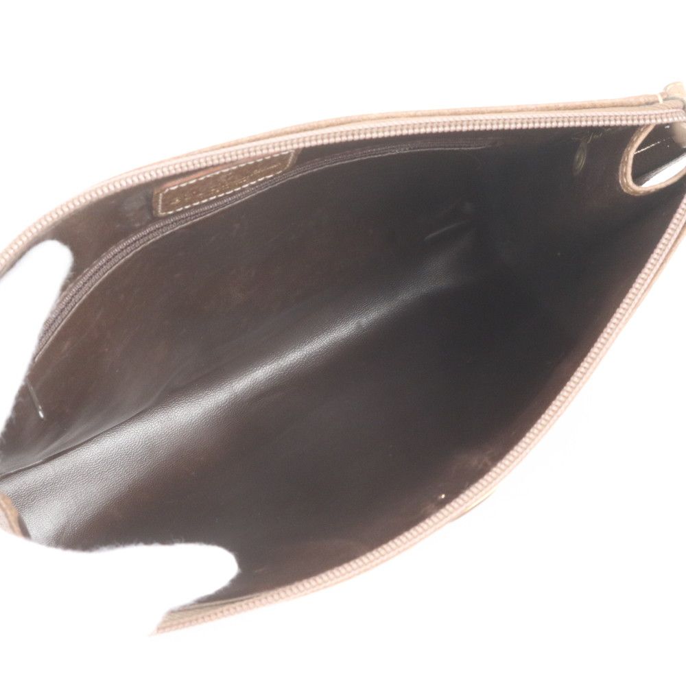 Gucci Sherry Line Leather Clutch Pouch Business Brown — view 6