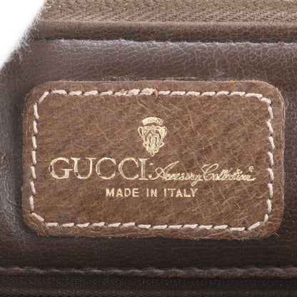 Gucci Sherry Line Leather Clutch Pouch Business Brown — view 7