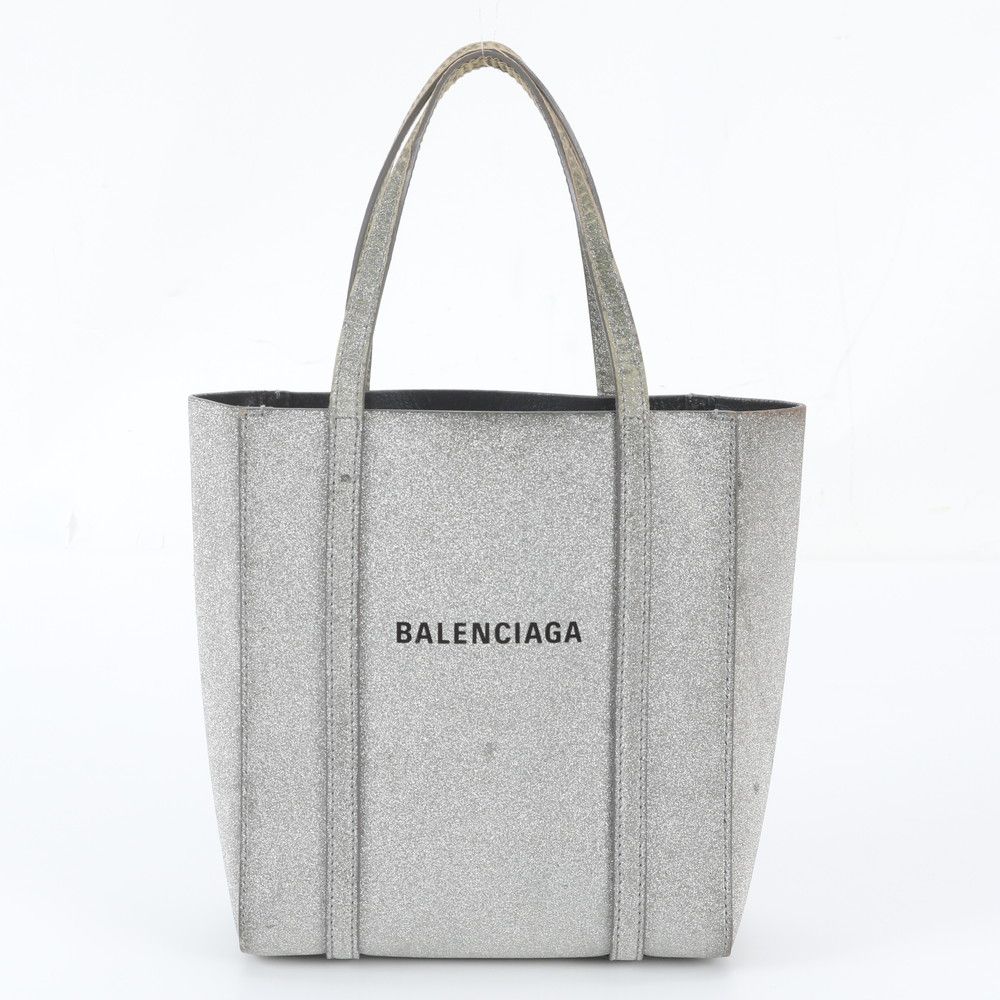 Balenciaga Everyday Tote Bag XXS Leather Shoulder Hand Silver