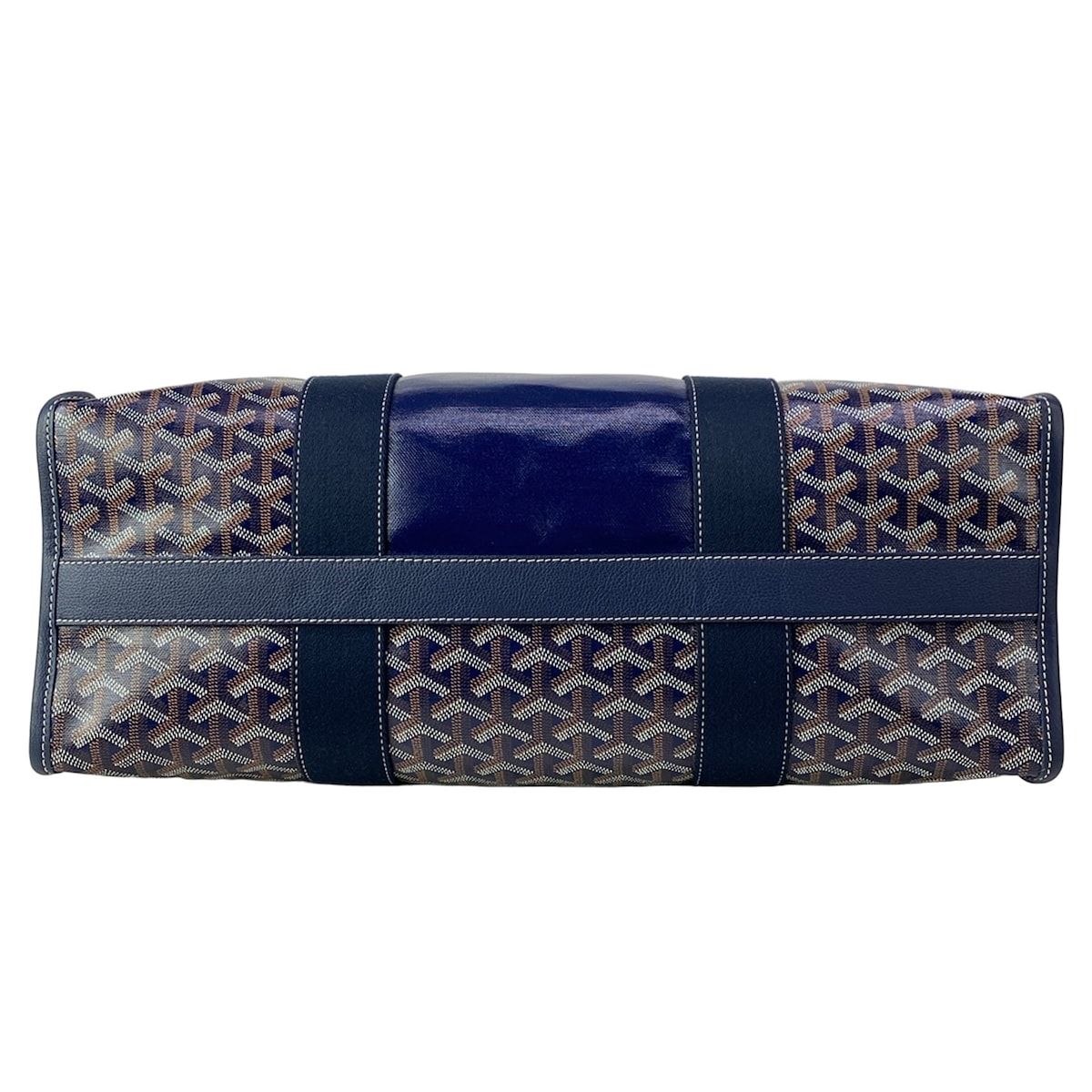 Goyard Tote Bag Villette MM Navy Light Blue Black Name Leather — view 5