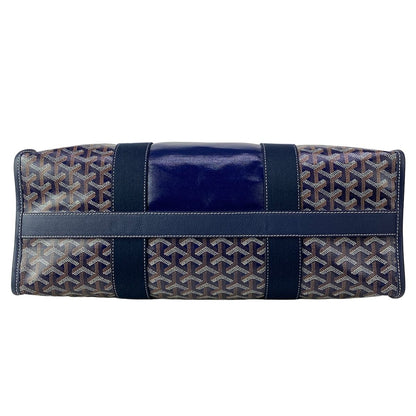 Goyard Tote Bag Villette MM Navy Light Blue Black Name Leather — view 5