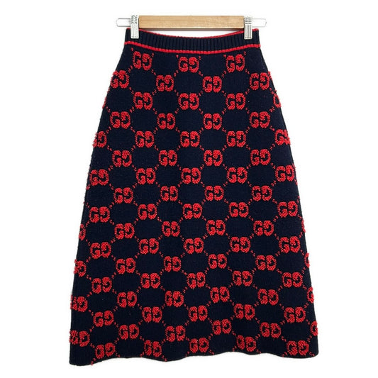 Gucci Skirt Dark Navy Red Elastic Waist XS