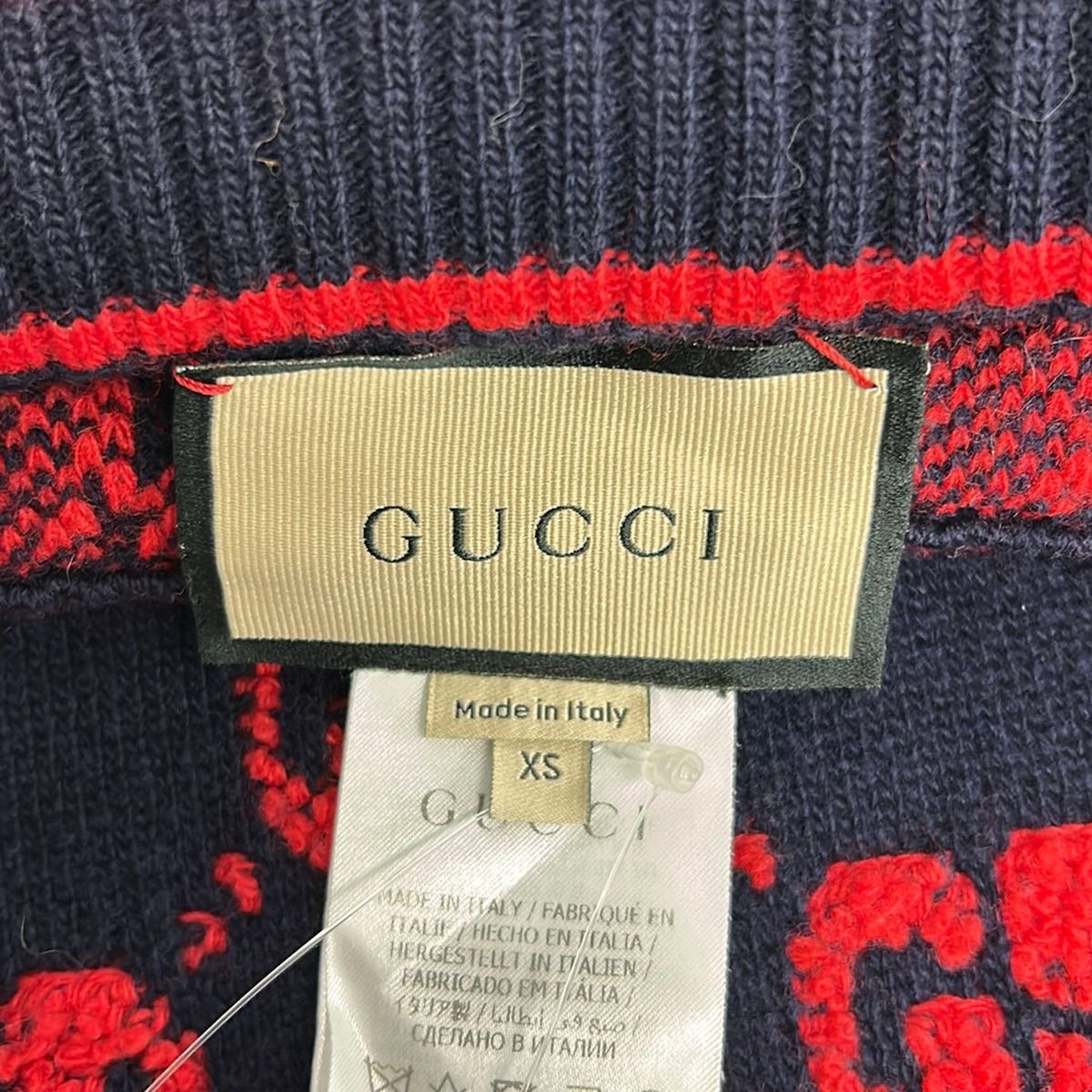 Gucci Skirt Dark Navy Red Elastic Waist XS — view 3