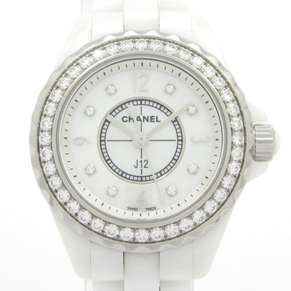 Chanel Watch 29 White Ceramic Shell Dial Diamond Bezel Index