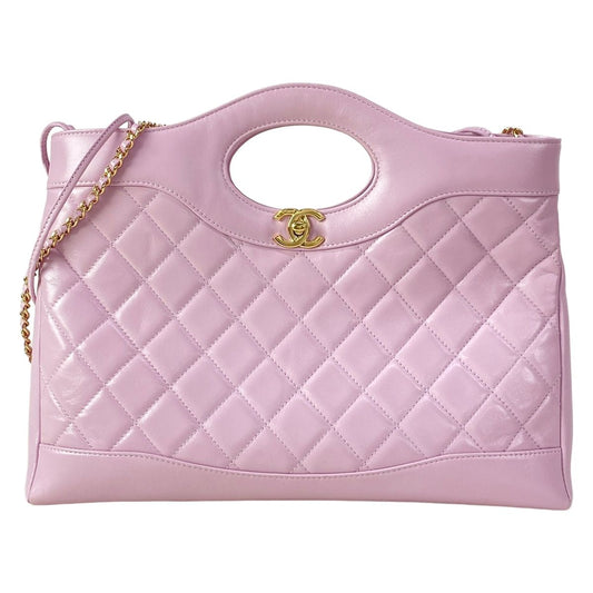 Chanel Shoulder Bag 31 Large Shopping Quilted Light Purple Lambskin