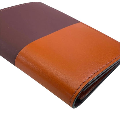 Hermes Bifold Wallet Manhattan Coin Card Holder Compact Leather Orange Bordeaux — view 3