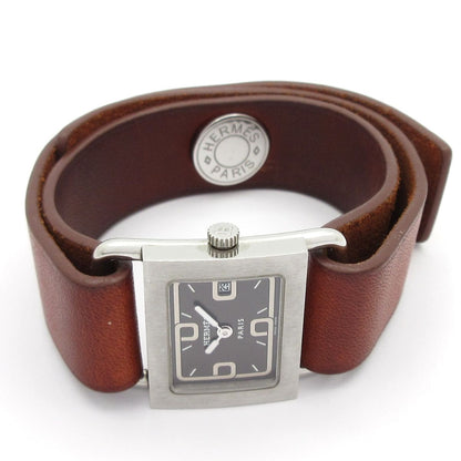 Hermes Watch Barenia Leather Strap Black — view 2