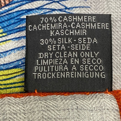 Hermes Shawl Carre Geant/carre 140 Light Gray Red Multi Plumes en Fete Cashmere — view 3