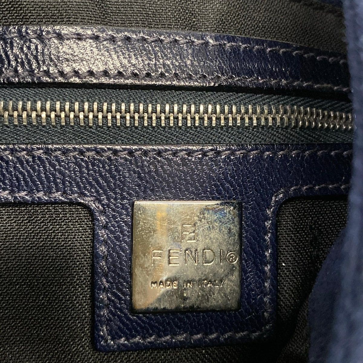 Fendi Shoulder Bag Dark Navy Leather — view 8