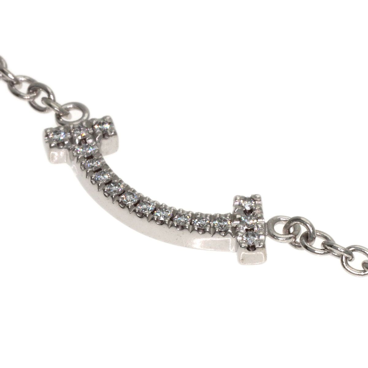 Tiffany & Co T Smile Mini Diamond Bracelet 18K White Gold — view 2